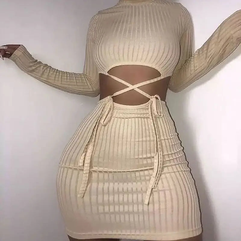 Exposed stitch mini dress - dress