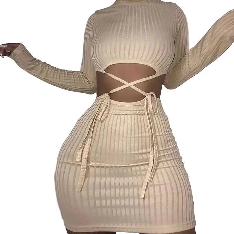 Exposed stitch mini dress - dress