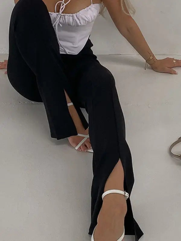 Front slit flare jeans - high waist - jeans