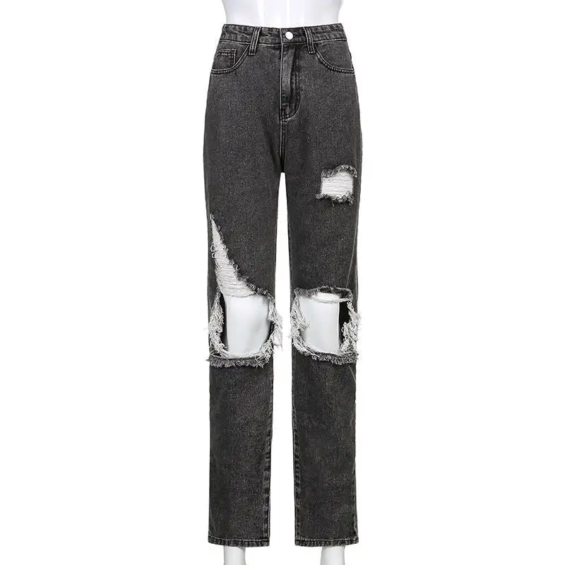 Urban edge distressed gray ripped jeans - m / gray - jeans
