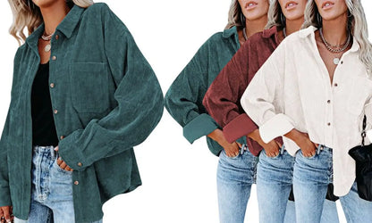 Chic corduroy pocket blouse: effortless everyday elegance - blouse