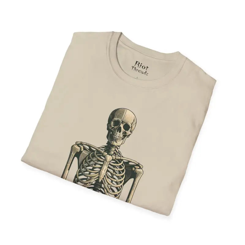 Chillin’ bones: dtf skeleton graphic tee - t-shirt