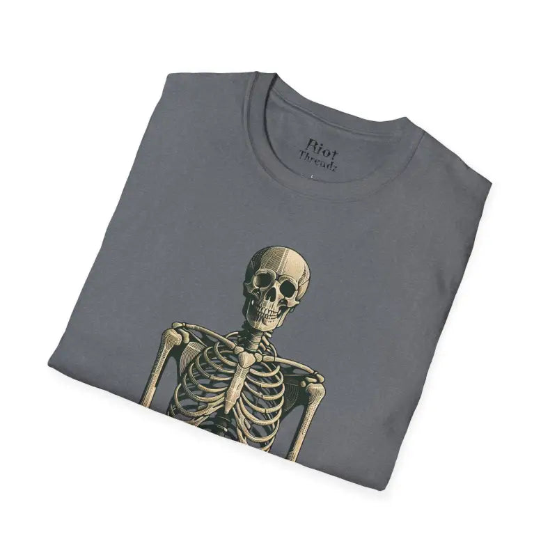 Chillin’ bones: dtf skeleton graphic tee - t-shirt