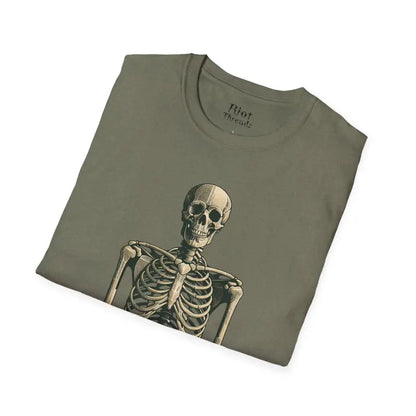 Chillin’ bones: dtf skeleton graphic tee - t-shirt