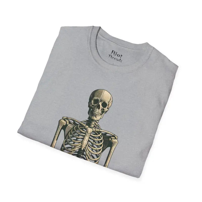 Chillin’ bones: dtf skeleton graphic tee - t-shirt