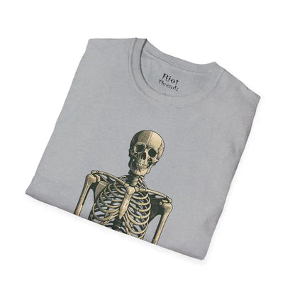 Chillin’ bones: dtf skeleton graphic tee - t-shirt