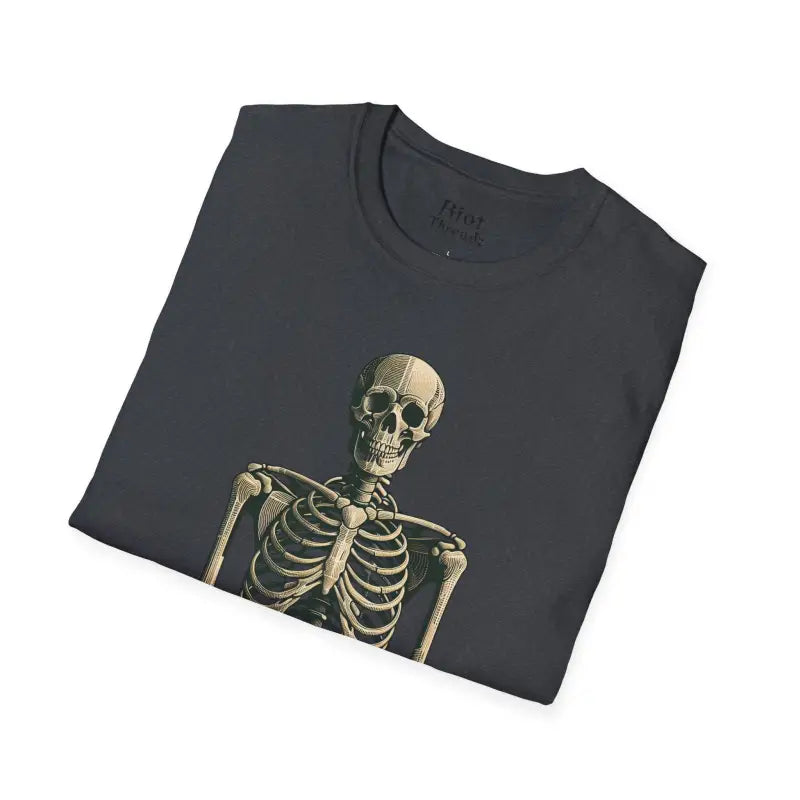 Chillin’ bones: dtf skeleton graphic tee - t-shirt