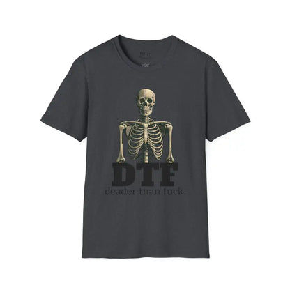 Chillin’ bones: dtf skeleton graphic tee - xs / dark heather grey - t-shirt