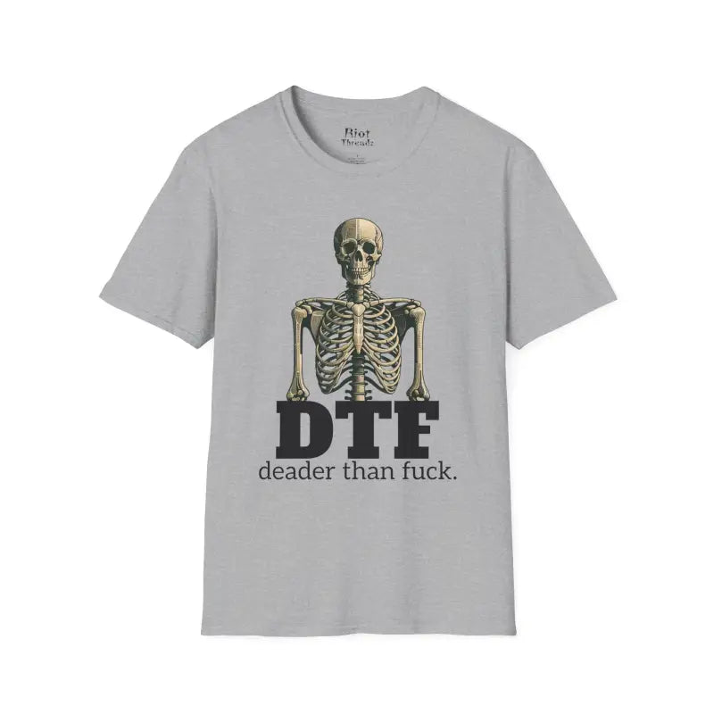 Chillin’ bones: dtf skeleton graphic tee - xs / sport grey - t-shirt
