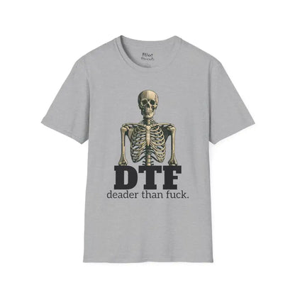 Chillin’ bones: dtf skeleton graphic tee - xs / sport grey - t-shirt