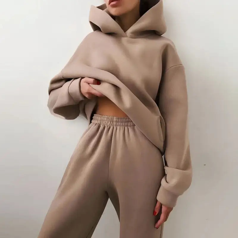 Cloudcomfort ultra soft hoodie set - coffee / 2xl - hoodie