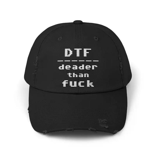 Deader than f*ck distressed graphic cap - black / one size - hats