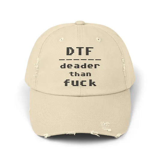 Deader than f*ck distressed graphic cap - stone / one size - hats