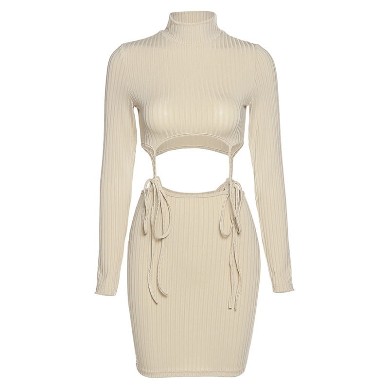 Exposed stitch mini dress