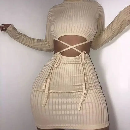 Exposed stitch mini dress - dress