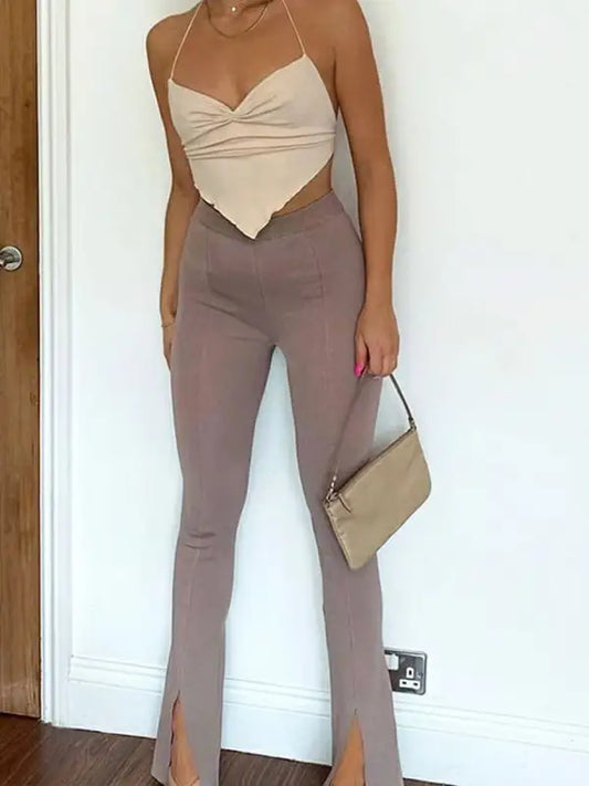 Front slit flare jeans - high waist - jeans