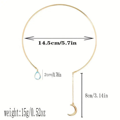 Moon pendants necklace -cubic zirconia - 01# - necklace