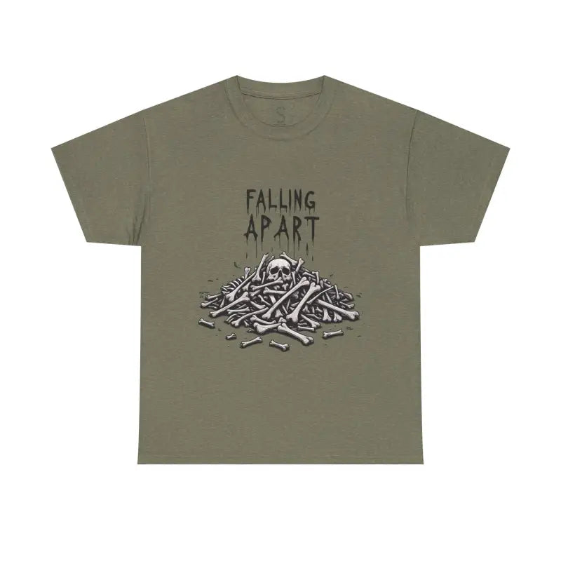 Rebel spirit skeleton tee - dark humor edition - heather military green / s - t-shirt