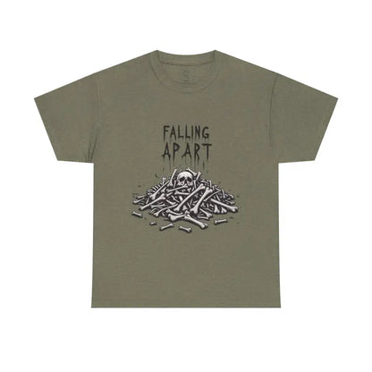 Rebel spirit skeleton tee - dark humor edition - heather military green / s - t-shirt