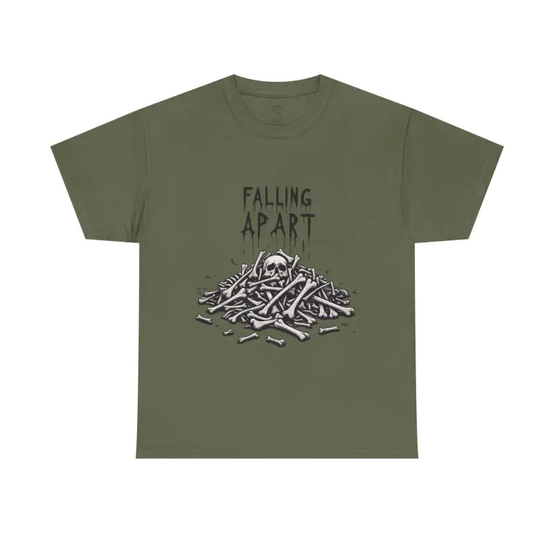 Rebel spirit skeleton tee - dark humor edition - military green / s - t-shirt