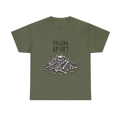 Rebel spirit skeleton tee - dark humor edition - military green / s - t-shirt
