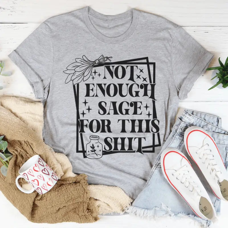Sage vibes only: premium graphic tee - l / athletic heather - tees