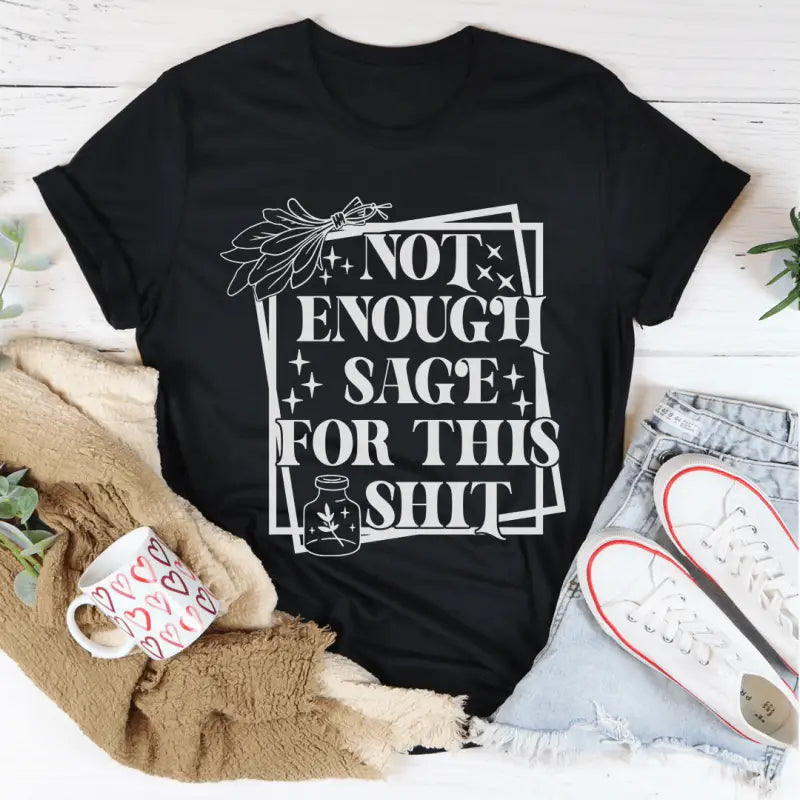 Sage vibes only: premium graphic tee - l / black heather - tees