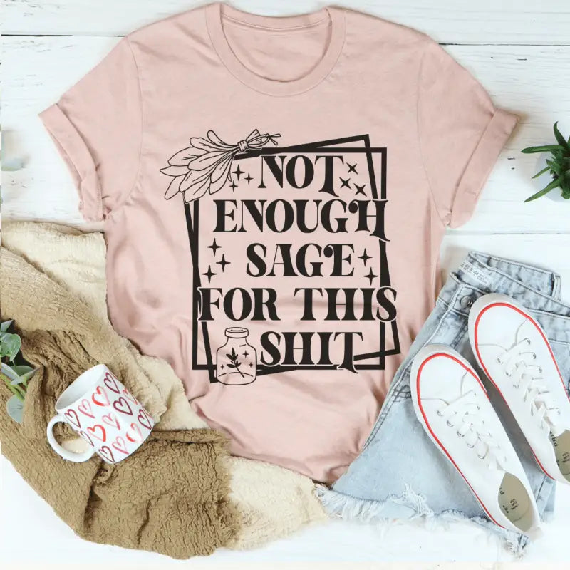 Sage vibes only: premium graphic tee - s / heather prism peach - tees