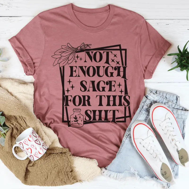 Sage vibes only: premium graphic tee - xl / mauve - tees