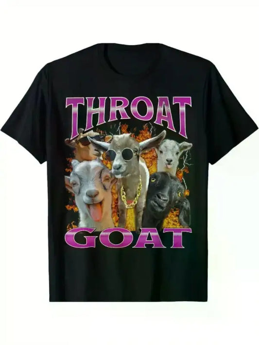 Throat goat graphic tee - xxl / black - tshirt