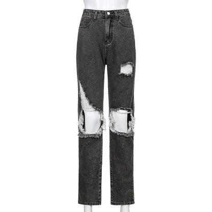 Urban edge distressed gray ripped jeans - m / gray - jeans